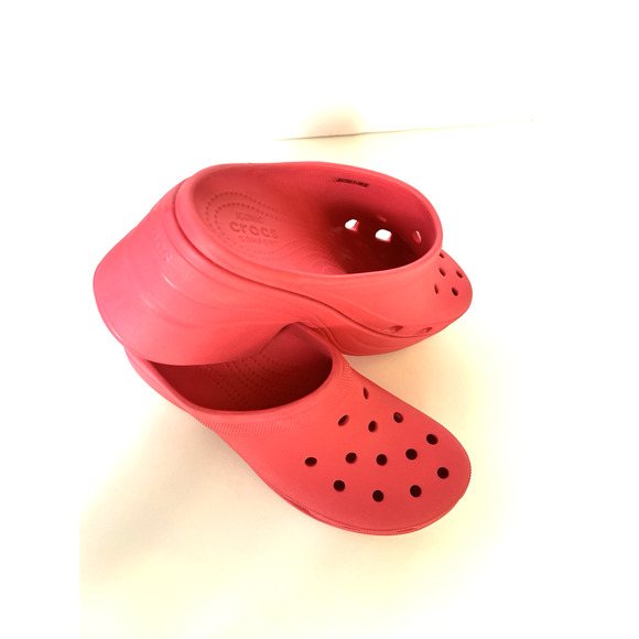 CROCS SIREN CLOG Unisex Size M 13 / W 15 Hyper Pink Chunky Platform Heel Slip On - Picture 7 of 8